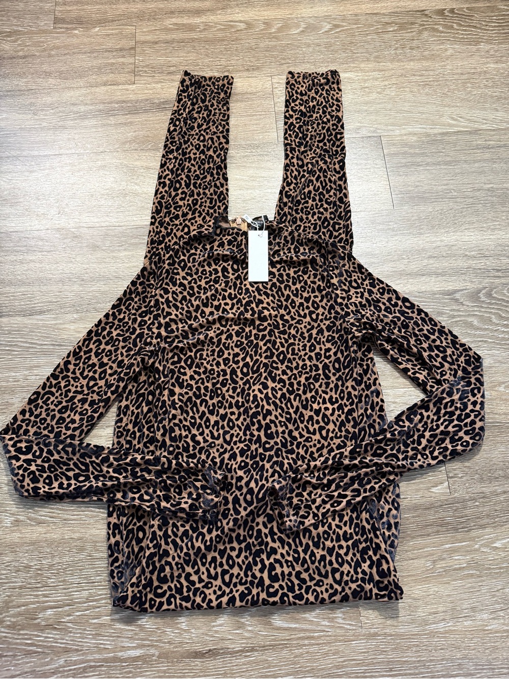Naked Wardrobe Burnout Printed Jumpsuit Leopard - Picture 2 of 4